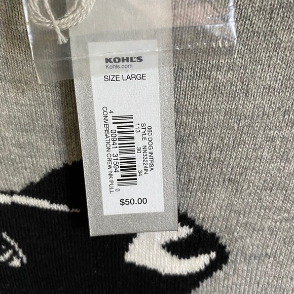 Apt. 9 Size Large Gray Sweater with Dog - Picture 7 of 7